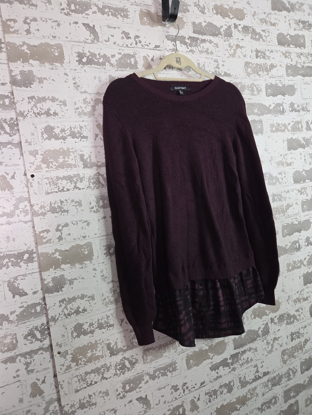 Ellen Tracy Plum Crewneck Sweater